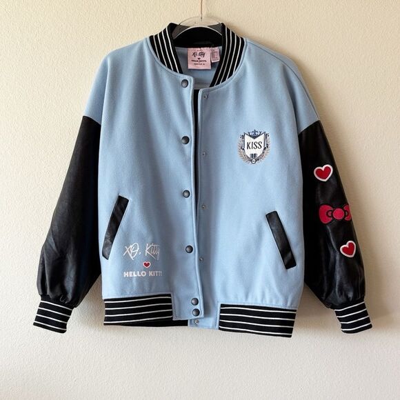 Hello Kitty X Forever 21 Varsity Bomber Faux Leather Jacket - Picture 5 of 16